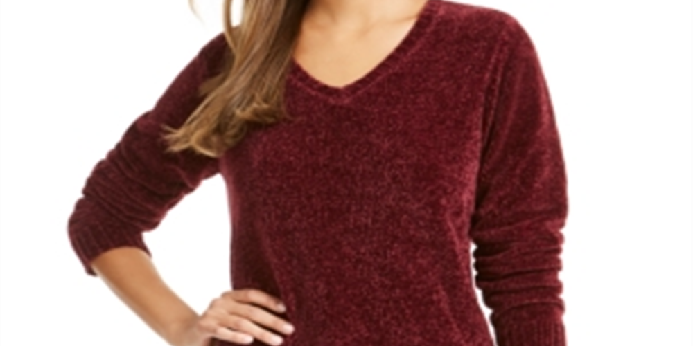 Karen Scott Women's Long Sleeve Sweater Red Size Petite X-Large