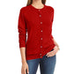 Karen Scott Women's Long Sleeve with Buttons Sweater Red Size Petite X-Large