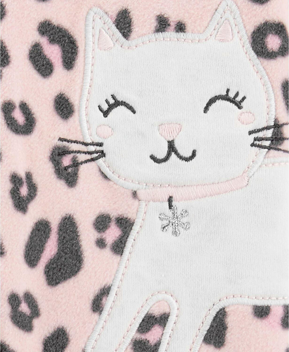 Carter's Girl's Print Leopard Cat Fleece Footie Pink Size 9MOS