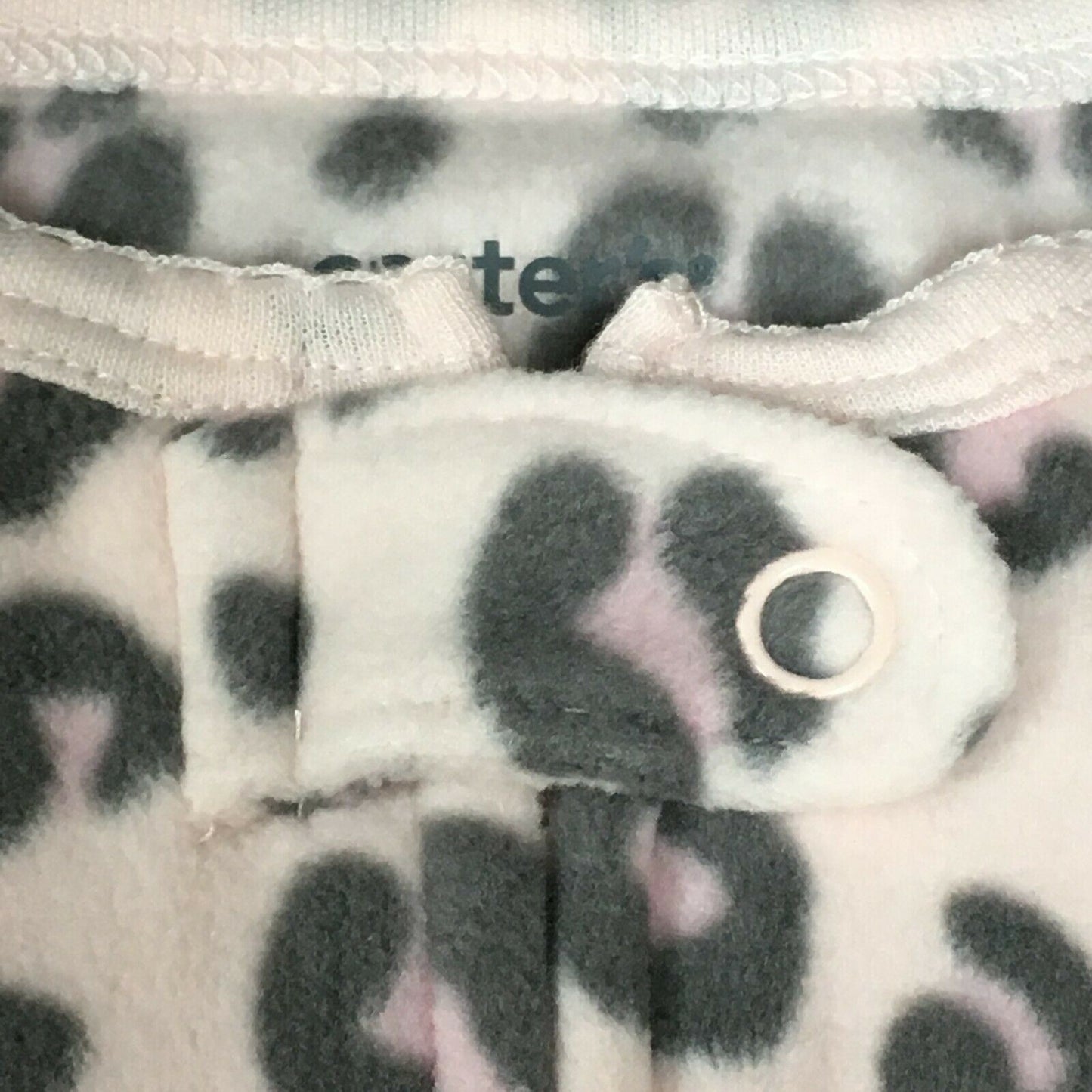 Carter's Girl's Print Leopard Cat Fleece Footie Pink Size 9MOS