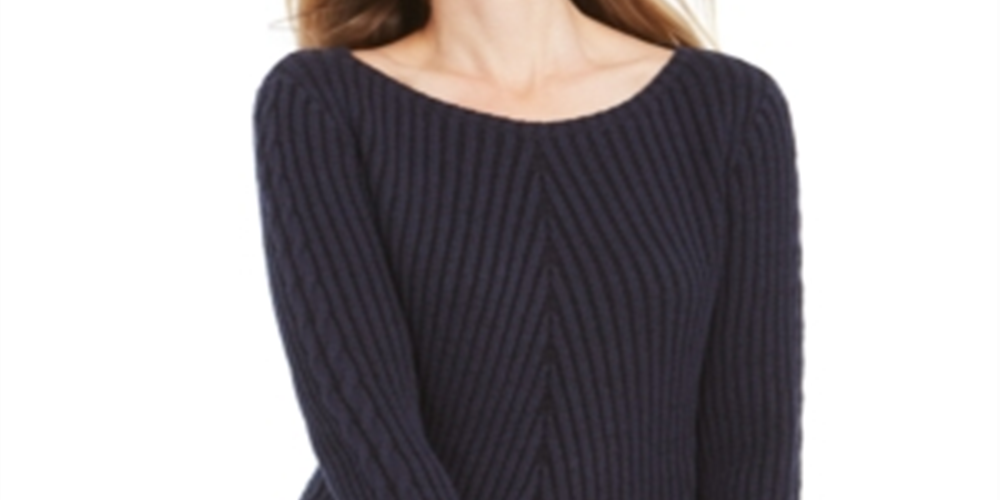 Style & Co Women's Ribbed Knit Sweater Blue Size XX-Large