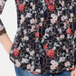 Charter Club Women's Floral Pintuck Top Blue Size XX-Large