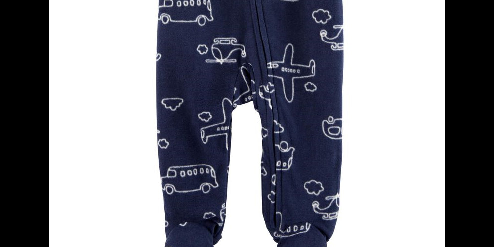 Carter's Boy's Airplane Microfleece Footie Blue Size 3MOS