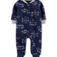 Carter's Boy's Airplane Microfleece Footie Blue Size 3MOS