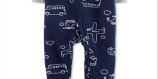 Carter's Boy's Airplane Microfleece Footie Blue Size 3MOS