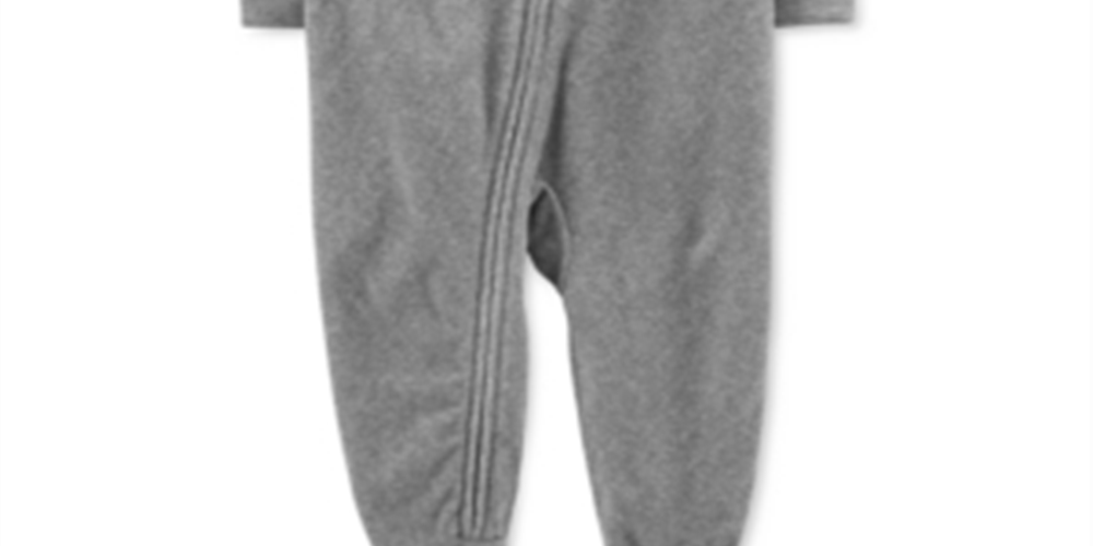 Carter's Boy's Print Husky Fleece Footie Gray Size 12MOS