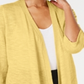 Alfani Women's Linen Open Front Cardigan Yellow Size Small