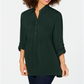 Style & Co Women's Babydoll Tunic Shirt Green Size Petite S