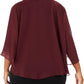 Alex Evenings Women's Sheer Chiffon Bolero Open Front Evening Jacket Wine Size 2X