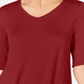 Alfani Women's V Neck Swing Tunic Red Size Medium