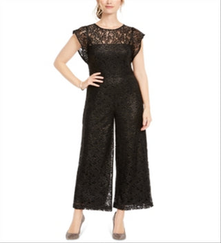 Donna Ricco Women's Wide Leg Lace Jumpsuit Black Size 4