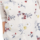 Charter Club Women's Floral Print Button Down Linen Shirt White Combo Size Small