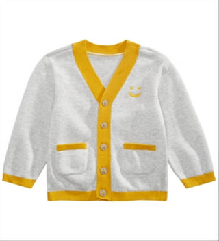 First Impressions Baby Boy's Smiley Face Cardigan Gray Size 6-9MOS