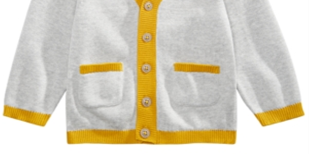 First Impressions Baby Boy's Smiley Face Cardigan Gray Size 6-9MOS