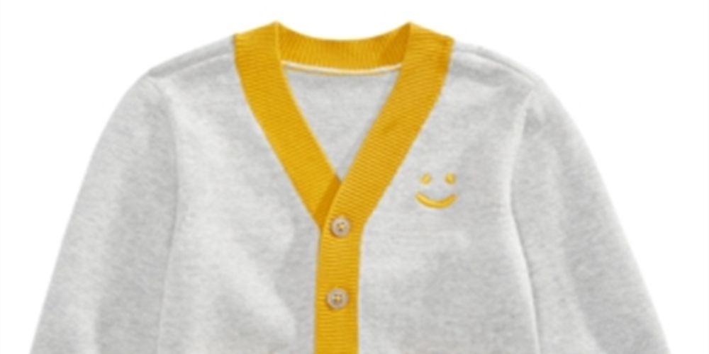 First Impressions Baby Boy's Smiley Face Cardigan Gray Size 3-6MOS