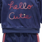 First Impressions Baby Girl's 2 Pc Hello Cutie Sweatshirt & Jogger Pants Set Blue Size 18MOS