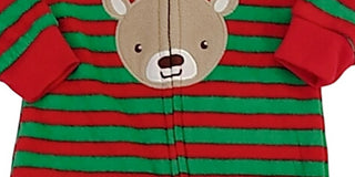 Carter's Baby Boy's Stripe Footed Fleece Reindeer Coverall Green Size 6 Months