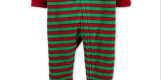 Carter's Baby Boy's Stripe Footed Fleece Reindeer Coverall Green Size 6 Months