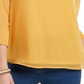 Charter Club Women's Sheer Sleeve Top Yellow Size XX-Large