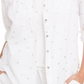 Charter Club Women's Foil Dot Linen Top White Size X-Large