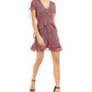 Bar III Women's Printed Ruffled Mini Dress Red Size 4