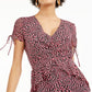 Bar III Women's Printed Ruffled Mini Dress Red Size 4