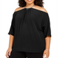 Michael Kors Women's Plus Chain Neck Cold Shoulder Top Black Size 1X