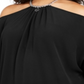 Michael Kors Women's Plus Chain Neck Cold Shoulder Top Black Size 1X
