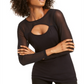 INC International Concepts Women's Illusion Top Black Size Petite S/M