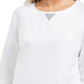Karen Scott Women's Sport Contrast Hem Sweatshirt White Size Small
