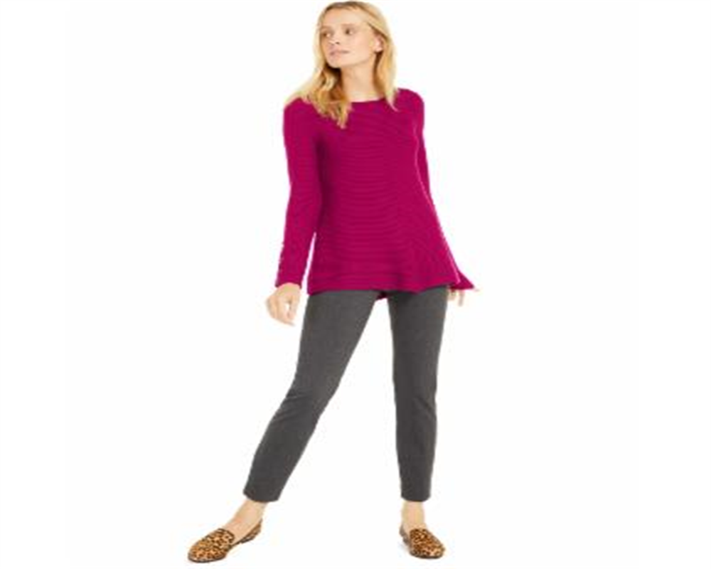 Alfani Women's Ribbed Snap Detail Sweater Pink Size XX-Large