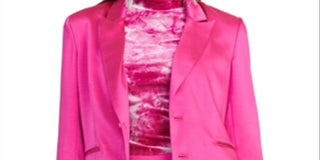 Rachel Roy Women's Notched Collar Everly Blazer Pink Size S