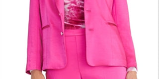 Rachel Roy Women's Notched Collar Everly Blazer Pink Size S