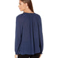 Lucky Brand Women's Giselle Ruffle Peasant Top Blue Size Large