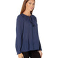 Lucky Brand Women's Giselle Ruffle Peasant Top Blue Size Large