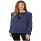 Lucky Brand Women's Giselle Ruffle Peasant Top Blue Size Large