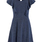 Epic Threads Big Girls Metallic-Knit Flutter Dress Blue Size Medium