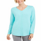 Karen Scott Women's Cotton Cable Knit Sweater Blue Size X-Small