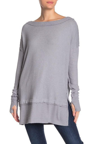 Free People Women's North Shore Thermal Gray Size X-Small