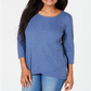 Karen Scott Women's Tulip Hem Top Blue Size X-Large