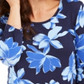 JM Collection Women's 3/4 Sleeve Floral Print T-Shirt Blue Size Small