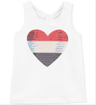 Carter's Girl's Crew Neck Tank Top White Size 4T