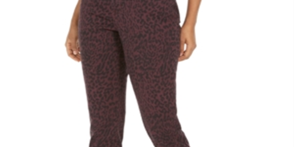 Style & Co Women's Curvy Fit Skinny Printed Jeans Red Size 2