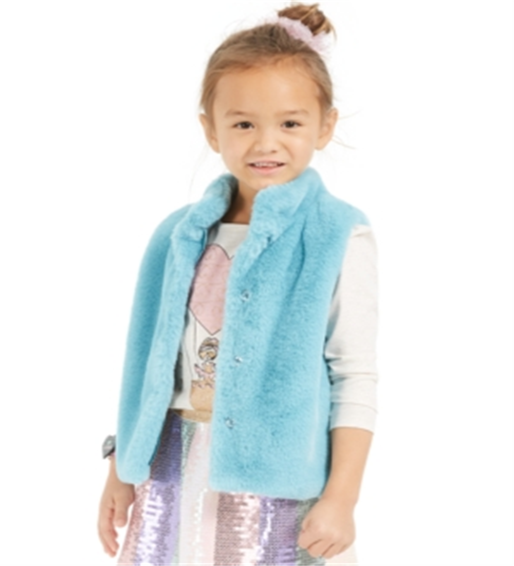 Epic Threads Toddler Girl's Faux Fur Vest Blue Size 2T