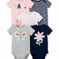 Carter's Baby Girl's 5 Pack Printed Bodysuits Gray Size 12 Months