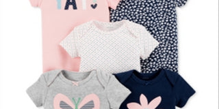 Carter's Baby Girl's 5 Pack Printed Bodysuits Gray Size 12 Months