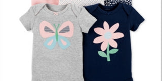 Carter's Baby Girl's 5 Pack Printed Bodysuits Gray Size 12 Months