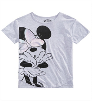 Disney Big Girl's Minnie Mouse T-Shirt Gray Size Small