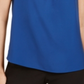 Calvin Klein Women's Cap Sleeve Pleated Mock Neck Blouse Navy Size Small