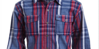 Tommy Hilfiger Big Boy's Billy  Plaid Twill Shirt Blue Size S (8-10)